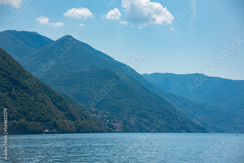 Lake Como in Italy. Natural landscape with mountains and blue lake © Maresol