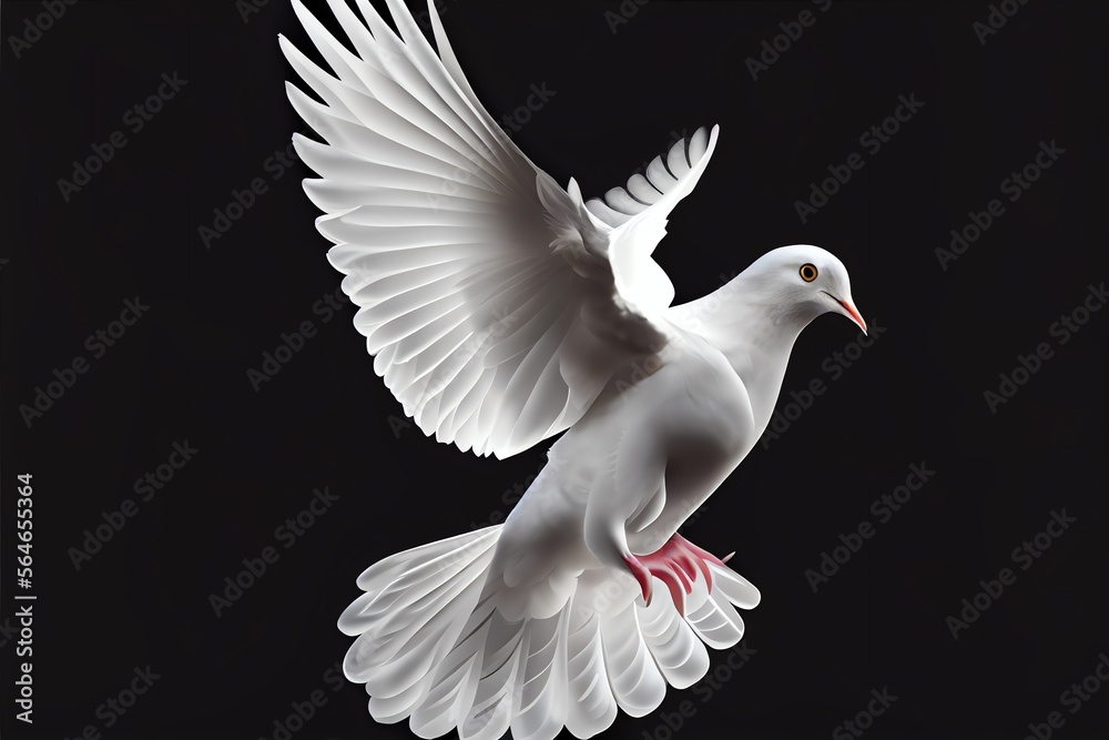 Fototapeta premium white dove isolated. Generative AI