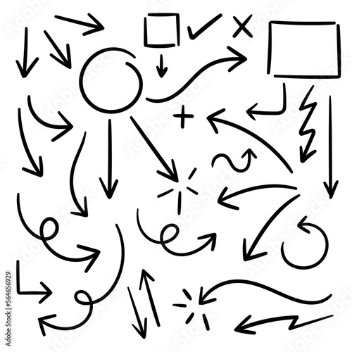 Vector hand-drawn arrows and shapes. 