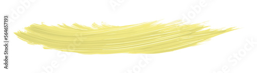 Pale yellow brush isolated on transparent background. Yellow brush.