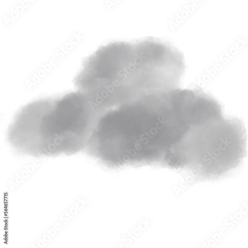 Silver Cloud Illustration Transparent Background