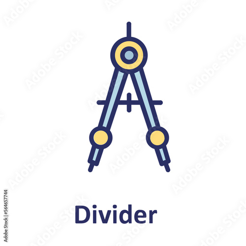 Compass, divider Vector Icon which can easily modify or edit 