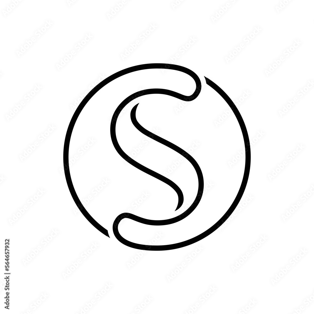 A simple S letter logo yin and yang style A simple S letter logo yin and yang style