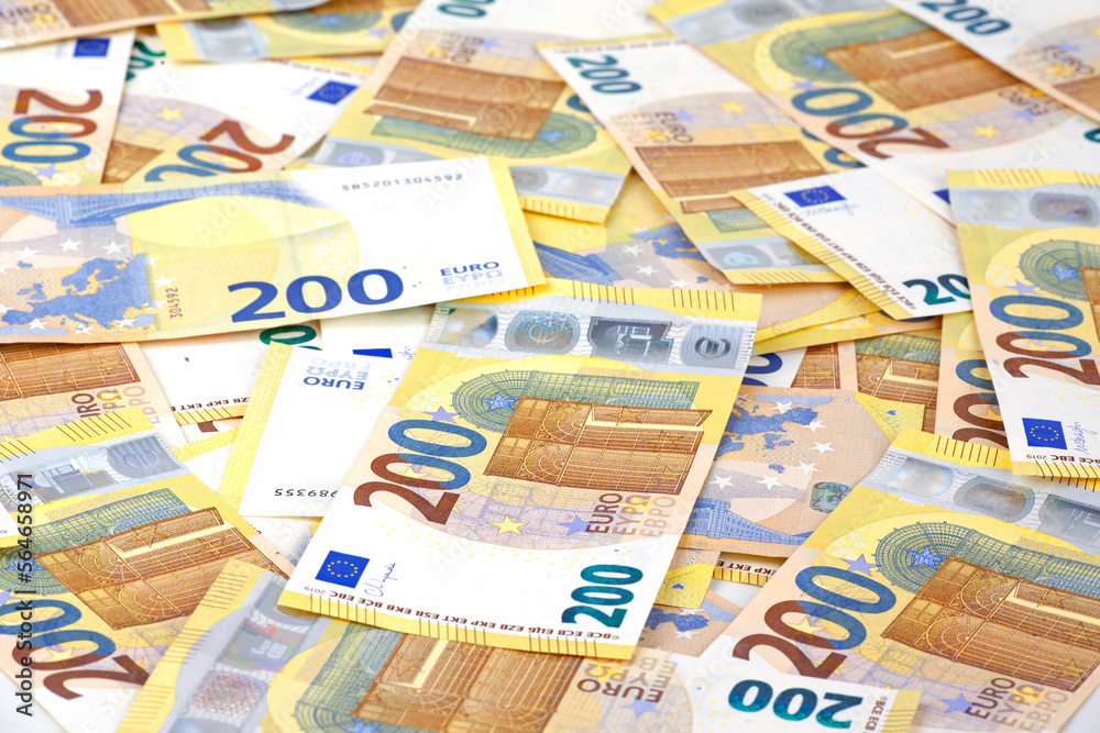 euro banknotes background on the table