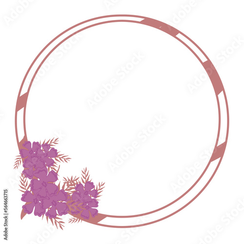 circle frame with purple flower