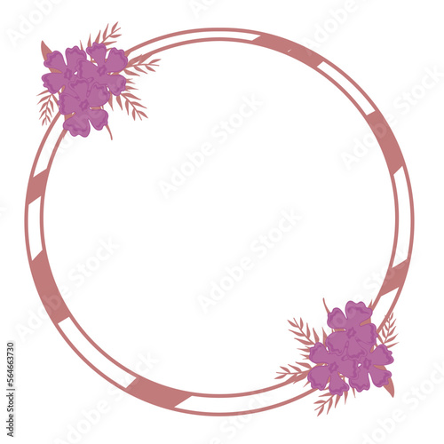 circle frame with purple flower