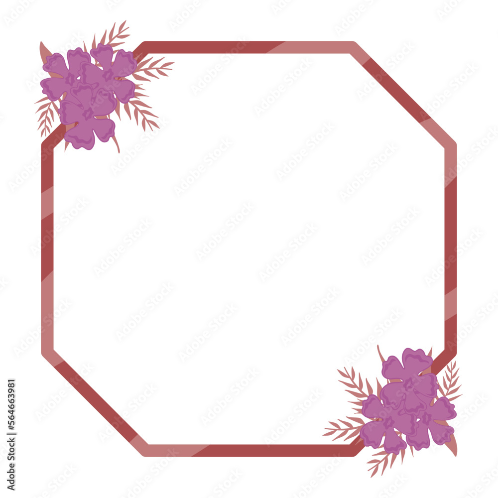 Obraz premium square frame with purple flower