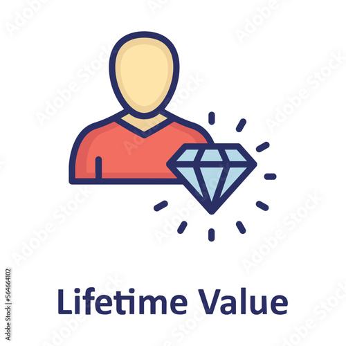  Customer lifetime value, investor Vector Icon

