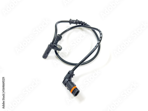 Obraz na płótnie Anti-lock braking system (ABS) sensor on white background, Car maintenance service. w salonie