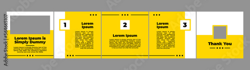 carousel layout mockup template for social media post with yellow color theme