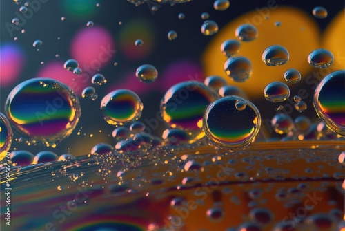 Rainbow colored Bubbles close-up