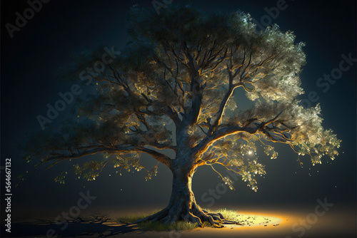 Bäume im Gegenlicht, ki generated © Comofoto