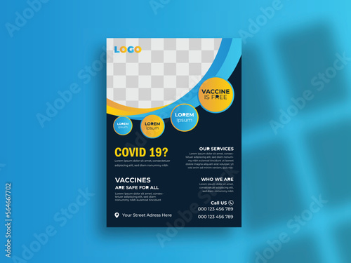 Family dental flyer template - Free vector flat coronavirus medical flyer poster template - Brochure template flyer design vector background