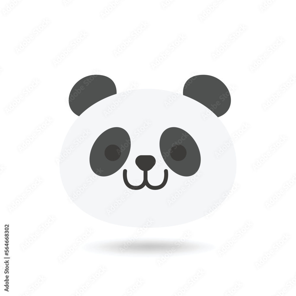 Fototapeta premium Panda face, animal face cute emojis, stickers, emoticons.