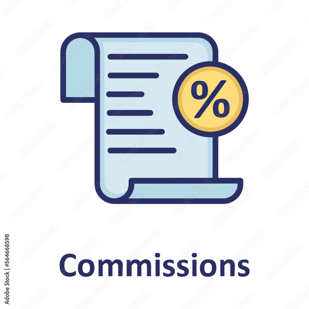 Commissions, discount Vector Icon
