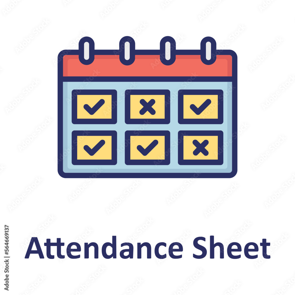 Attendance, attendance sheet Vector Icon
Attendance, attendance sheet Vector Icon