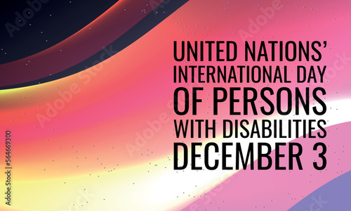 United Nations’ International Day of Persons with Disabilities. Design suitable for greeting card poster and banner