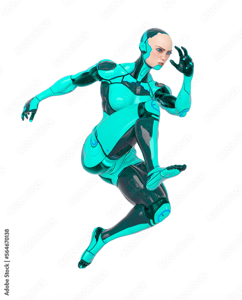 super cyborg girl is jumping fast super cyborg girl is jumping fast