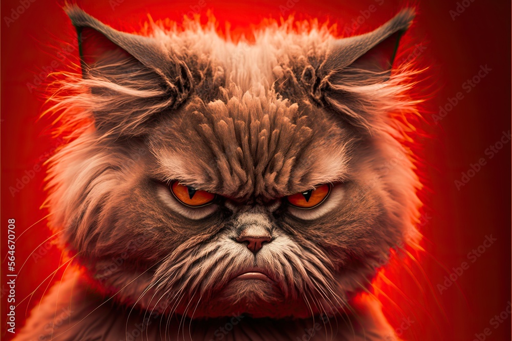 Angry Cat Digital Manipulation Photo Technique Stock Photo - Image