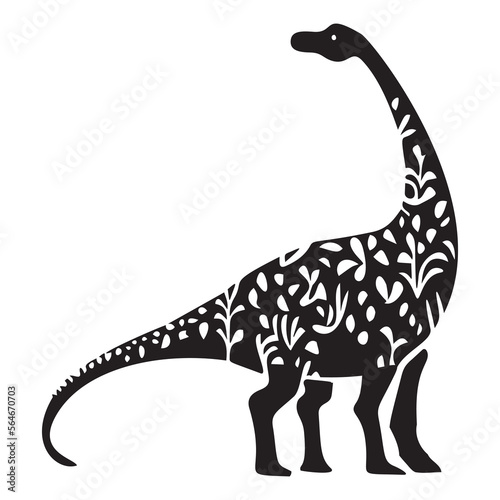 Cute dinosaur vector motif for kids. Hand drawn childlish paleo reptile illustration for quirky art. 