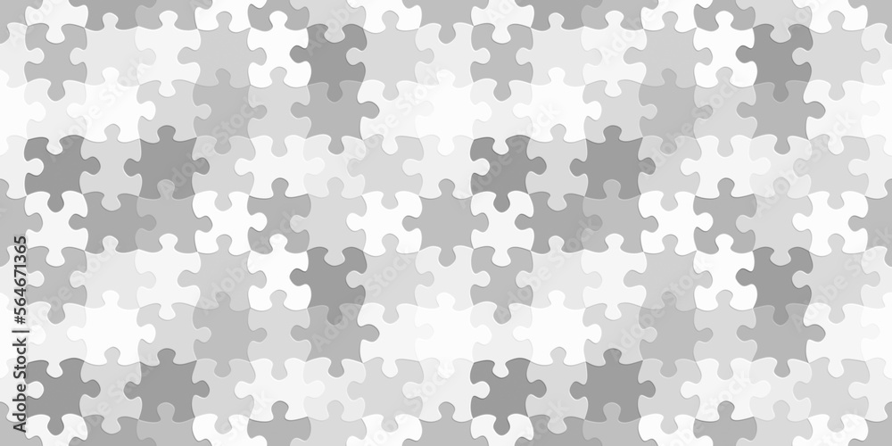 Seamless elegant subtle white embossed plastic, porcelain or marble playful jigsaw puzzle game background texture. Abstract monochrome gray creative concept pattern. Bump or height map 3D rendering. Seamless elegant subtle white embossed plastic, porcelain or marble playful jigsaw puzzle game background texture. Abstract monochrome gray creative concept pattern. Bump or height map 3D rendering.