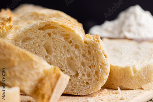Sliced wheat loaf of fresh bread