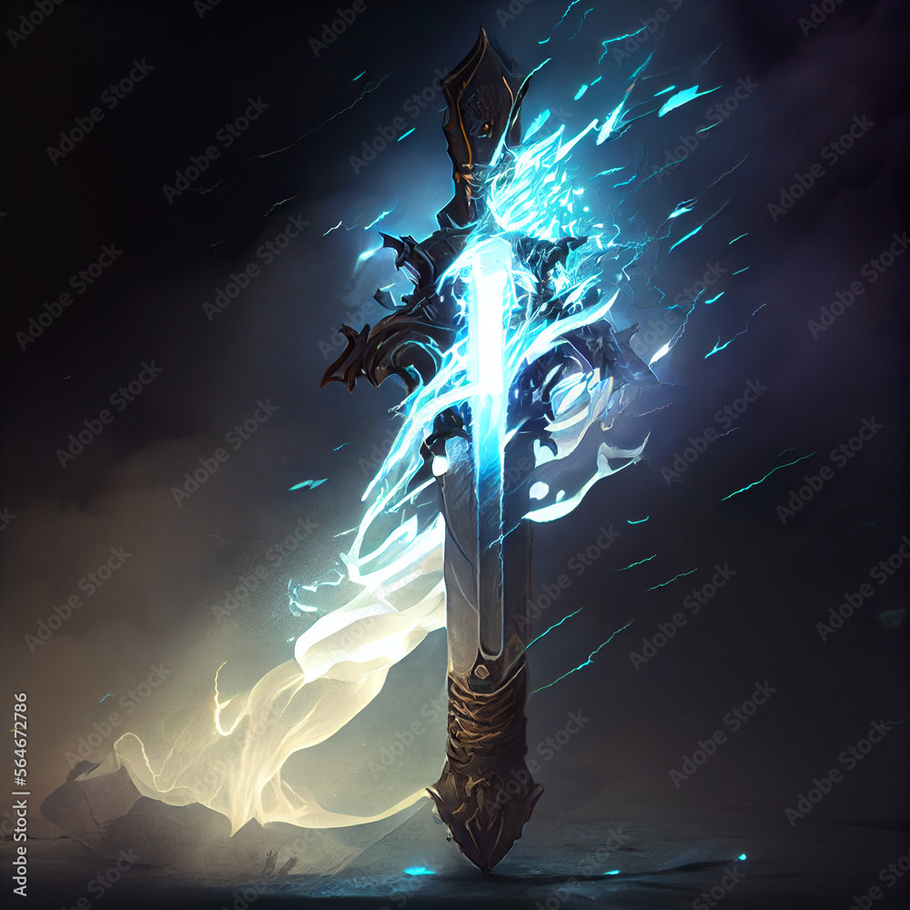 Fantasy sword, AI Generative Stock Illustration | Adobe Stock