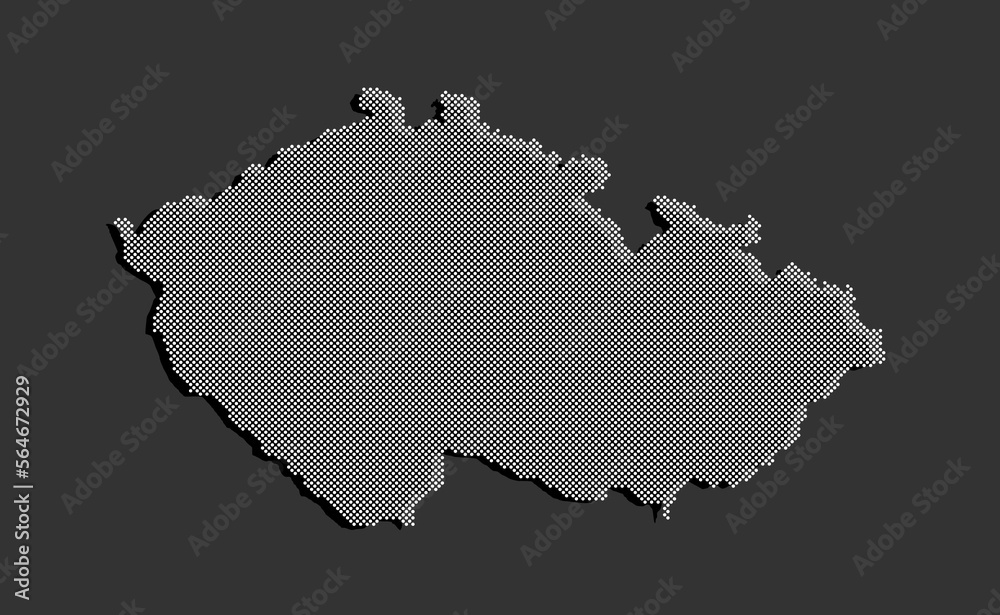 Vector map Czech for points, dotted template