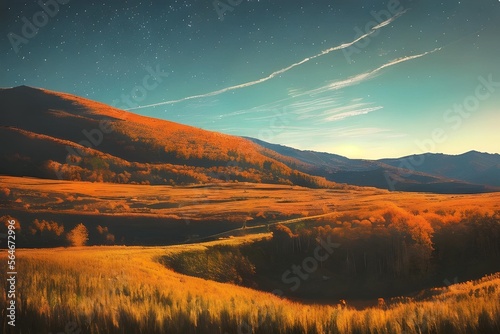 Una ilustración panorámica de un impresionante desierto (generada por inteligencia artificial)