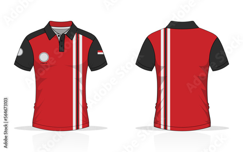 Tshirt polo design, red template