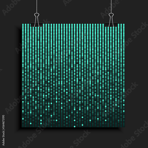 Poster from green sequins, glitters or sparkles