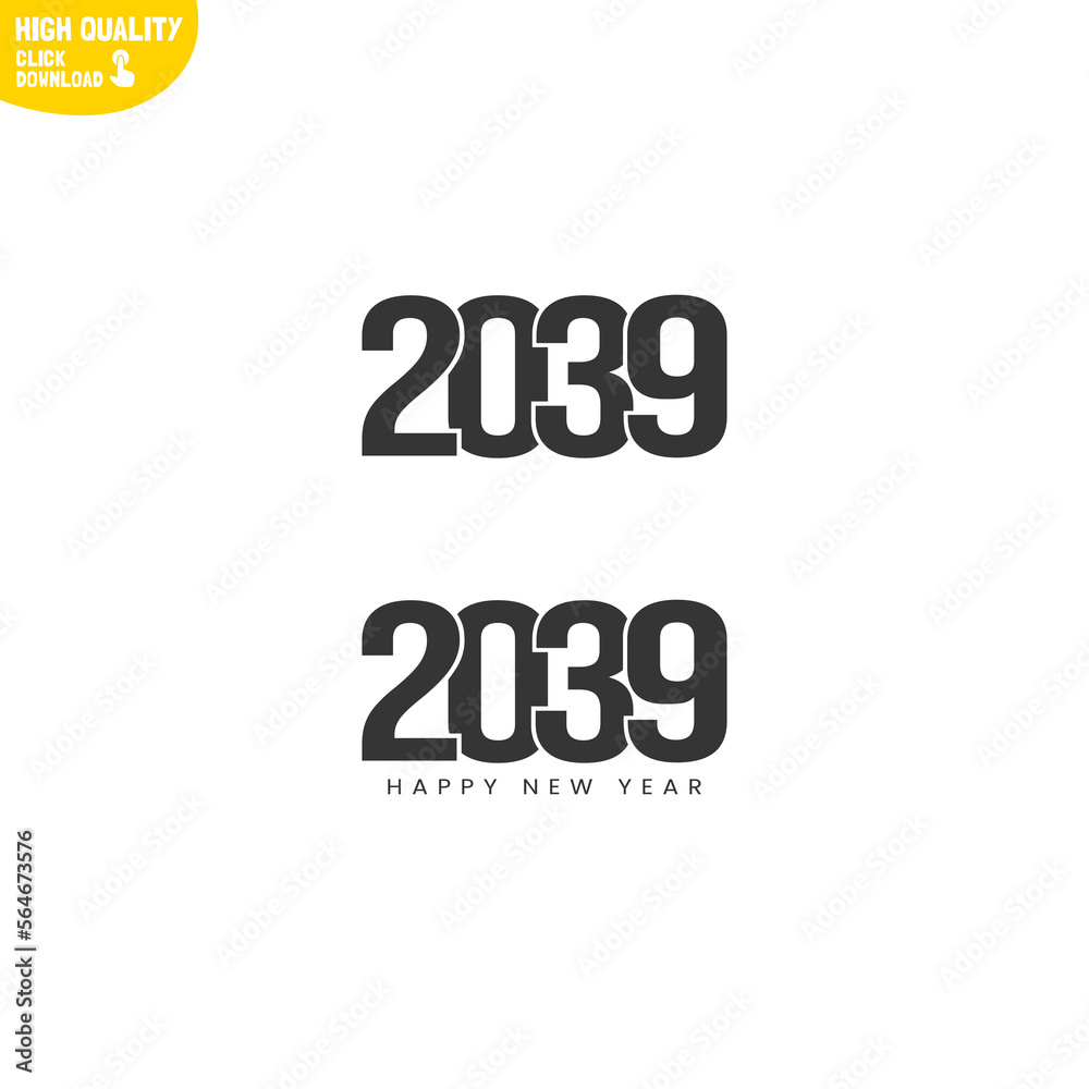 Creative Happy New Year 2039 Logo Design Creative Happy New Year 2039 Logo Design