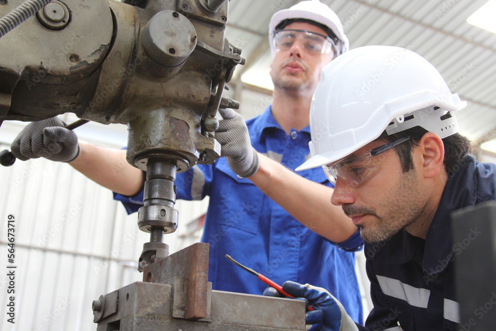 Machine repair engineer or machine maintenance industrial plant concept Machine repair engineer or machine maintenance industrial plant concept