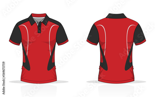 Tshirt polo design, red template