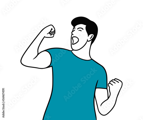 Sportsman shouting excitedly