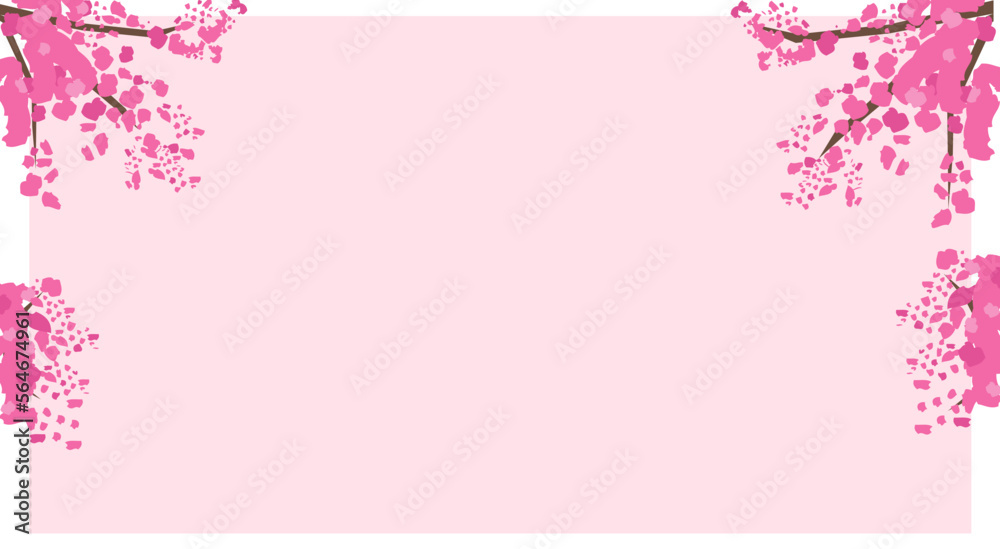 Horizontal pink background with cherry blossom. Horizontal pink background with cherry blossom.