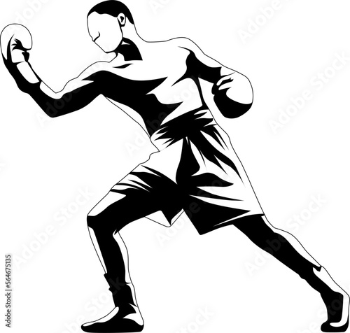 a silhouette illustration vector of a boxer.