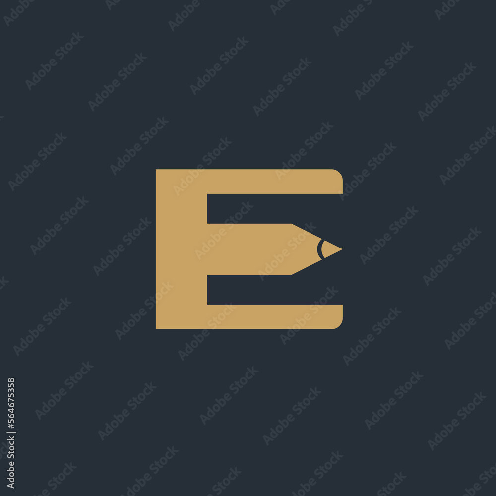 E logo Pen icon design template elements E logo Pen icon design template elements