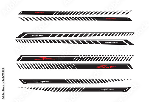 Side car body vector stripes decal. Vehicle vector Decal Stripes for the both parts_20230125