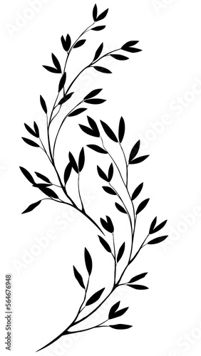 black  leaf  and branch vector png