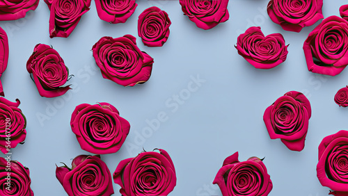 Roses flowers on white background for valentine digital image generate AI