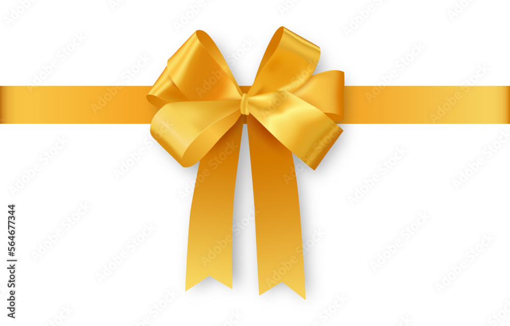 golden bow decorated with gold ribbon. vector art and illustration. golden bow decorated with gold ribbon. vector art and illustration.