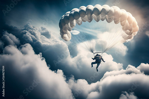 Fototapete Parachuting