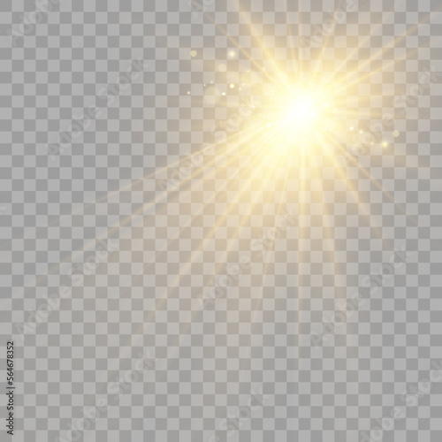  Vector transparent sunlight special lens flare light effect. Bright beautiful star. Light from the rays. 
