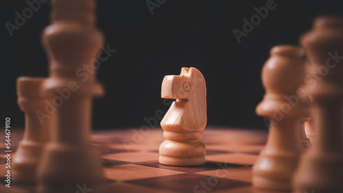 chess board game for strategy, planning, ideas and competition decision, success business concept