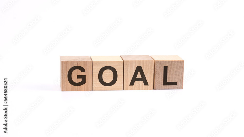 GOAL inscription on wooden cubes isolated on white background GOAL inscription on wooden cubes isolated on white background