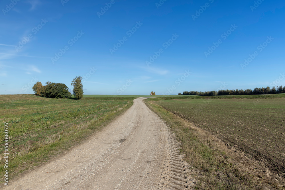 A country road without asphalt or gravel