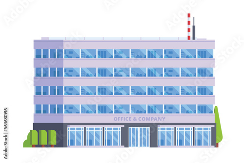 Vector elements representing office buildings for city illustration