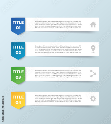 Business Infographic. Modern infographic template. Abstract diagram with 4 steps, options, parts, or processes. Vector business template for presentation. Creative concept for infographic