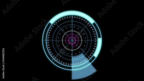 HUD circle user interfaces, Hi-tech futuristic display, Target searching scope and scanning element. Hologram button, Loading, target, intro, alpha. Digital UI and Sci-fi circular.